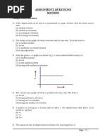 Assignment Questions Motion