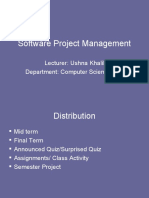 Software Project Management: Lecturer: Ushna Khalil Department: Computer Science & IT