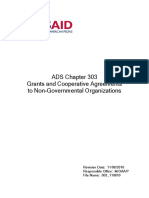 ADS Chapter 303 Grants and Cooperative Agreements To Non-Governmental Organizations