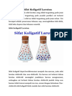 Pengertian Sifat Koligatif Larutan