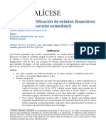 Certificado de Estados Financieros