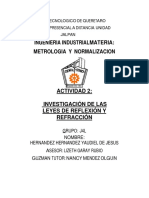 Actividad 2 Investigación de Las Leyes de Reflexión y Refracción