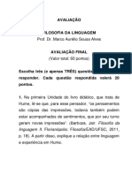 Avaliação - Filosofia Da Linguagem