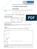 Matlab - TP9 - Résolution Système Linéaire