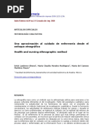 Una Aproximación Al Cuidado de Enfermería Desde El Enfoque Etnográfico