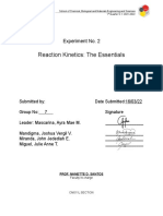 Reaction Kinetics: The Essentials: Experiment No. 2