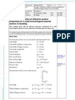 Example Calculation of Effective Section Properties For A Cold-Formed Lipped Channel Section in Bending