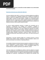 Proyectos Que Promueven La Educación Del Medio Ambiente en Las Instituciones Educativas e Colombia