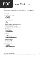 Unit 2 General Test: Listen To The Conversations. Choose The Correct Answer For Each Question