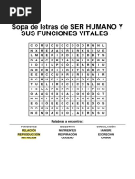 Sopa de Letras de Función de Nutrición - 32