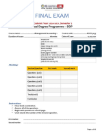 Final Exam: Dual Degree Programme - DDP