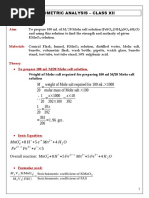 Volumetric Analysis Procedure