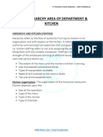 UNIT 03 Hierarchy Area of Department and Kitchen