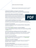 As 12 Perguntas Mais Freqüentes Numa Entrevista de Emprego