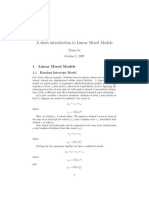 A Short Introduction To Linear Mixed Models