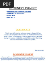 Chemistry Project: - Kendriya Vidyalaya Ballygunge - SUBMITTED BY: Adrika Sen - Class: Xii-B - Roll No. 02