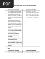 Comments & Alternatives (LVUP, MNB & ROB)