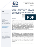 Vision Prospectiva de La Complejidad Del Proceso Administrativo en La Gerencia Educacional