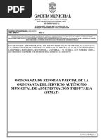 Ordenanza de Reforma Parcial de La Ordenanza Sdel Servicio Autónomo de Administración Tributaria (SEMAT)