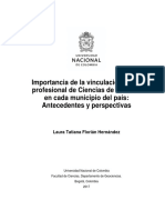 Importancia de La Vinculación de Un Profesional de Ciencias de La Tierra en Cada Municipio Del País Antecedentes y Perspectivas