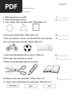 Vocab Quiz For Playway 2A (AutoRecovered)