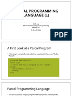 CMP 102 Introduction To CP Module 7 Pascal - 1