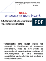 9.1. Caracteristicile Organizaţiei Care Învaţă 9.2. Metode de Învăţare