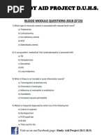 Blood Module Questions 2018 (D'23)