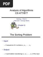 Analysis of Algorithms CS 477/677: Sorting - Part A Instructor: George Bebis