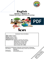 English 10 - Q1 - Module 15 - Compare New Insights With Previous Learnings.