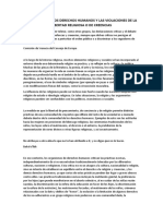 Los Desafíos A Los Derechos Humanos y Las Violaciones de La Libertad Religiosa o de Creencias