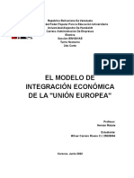 El Modelo de Integración Económica de La - Unión Europea