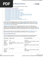 Memory Limits For Windows Releases (Windows)