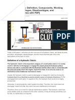 Hydraulic Clutch: Definition, Components, Working Principle, Advantages, Disadvantages, and Applications (Notes With PDF)