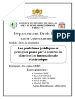 5 - Les Problèmes Juridiques Et Pratiques Posés Par Le Contrat de Distribution Internationale Électronique