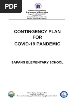 Contingency Plan FOR Covid-19 Pandemic: Sapang Elementary School