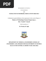 Extraction of Biodiesel From Cotton Seed Oil Final Synopsis