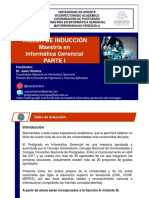 Parte I Taller de Induccion Postgrado en Informática Gerencial Sección A Cohorte III