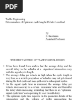 Traffic Engineering Determination of Optimum Cycle Length-Webster's Method