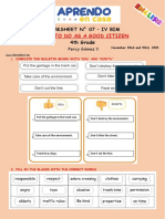 What To Do As A Good Citizen: Worksheet #07 - Iv Bim 4th Grade