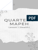 Quarter 3 Mapeh: Lesson 1 (Health)