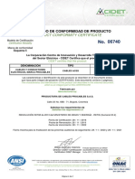 ACSS Cable en Alumino 1350 O y Acero RETIE Cert N 06740 95