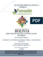 Ministerio de Desarrollo Rural Y Tierras: Documento Base de Contratación de Obras