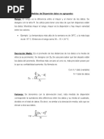 Medidas de Dispersión Datos No Agrupados