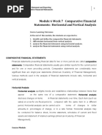 W7 Module 6 COMPARATIVE FINANCIAL STATEMENT ANALYSIS