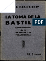 Kropotkin, Pedro - La Toma de La Bastilla. Episodios de La Revolución Francesa. (Ediciones Páginas Libres. Toulouse)