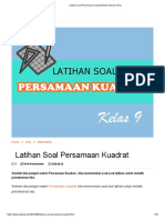 Latihan Soal Persamaan Kuadrat Bimbel Jakarta Timur