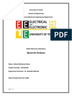 Spectrum Analyzer: University of Tripoli Faculty of Engineering Electrical and Electronic Engineering Department