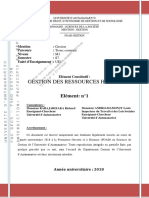 Gestion Des Ressources Humaines 2018 M1 S7 Element N 1