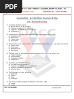 Question Bank - Multiple Choice Questions (MCQS) : Unit 1: Financial Accounting